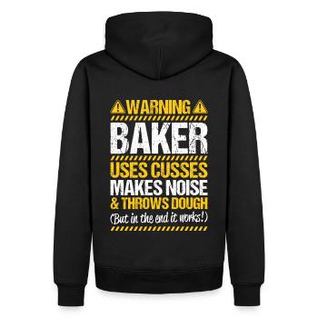 Bäcker Backen Bäckerin Bäckerei Baker Baking - Männer Premium Bio Hoodie - Schwarz - Hinten - Nico (187cm)