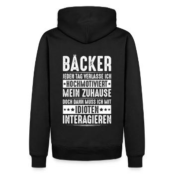 Bäcker Backen Bäckerin Bäckerei Baker Baking - Männer Premium Bio Hoodie - Schwarz - Hinten - Nico (187cm)