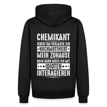 Chemikant Chemikantin Chemie Chemische Industrie - Männer Premium Bio Hoodie - Schwarz - Hinten - Nico (187cm)