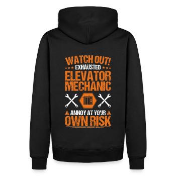 Elevator Fitter Elevator Mechanic Elevator Mechanic - Men’s Premium Organic Hoodie - black - Back - Nico (187cm)