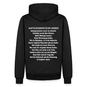 Aufzugsmonteur Aufzugsmechaniker Elevator Mechanic - Männer Premium Bio Hoodie - Schwarz - Hinten - Nico (187cm)