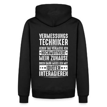 Vermessungstechniker Vermesser Land Surveyor - Männer Premium Bio Hoodie - Schwarz - Hinten - Nico (187cm)