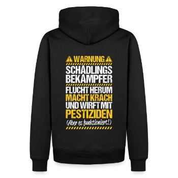 Schädlingsbekämpfer Kammerjäger Exterminator - Männer Premium Bio Hoodie - Schwarz - Hinten - Nico (187cm)