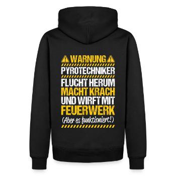Pyrotechniker Feuerwerk Pyrotechnik Pyrotechnician - Männer Premium Bio Hoodie - Schwarz - Hinten - Nico (187cm)