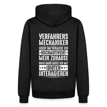 Verfahrensmechaniker Verfahrensmechanikerin - Männer Premium Bio Hoodie - Schwarz - Hinten - Nico (187cm)