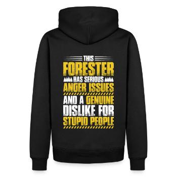 Förster Forstwirtschaft Forester Waldarbeiter Wald - Männer Premium Bio Hoodie - Schwarz - Hinten - Nico (187cm)