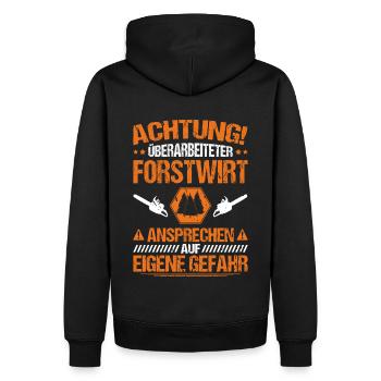 Forstwirt Forstwirtschaft Waldfacharbeiter Wald - Männer Premium Bio Hoodie - Schwarz - Hinten - Nico (187cm)