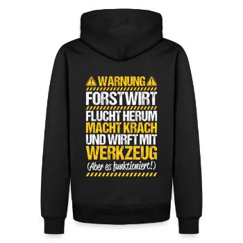 Forstwirt Forstwirtschaft Waldfacharbeiter Wald - Männer Premium Bio Hoodie - Schwarz - Hinten - Nico (187cm)
