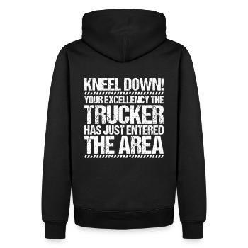 LKW-Fahrer Fernfahrer Berufskraftfahrer Trucker - Männer Premium Bio Hoodie - Schwarz - Hinten - Nico (187cm)