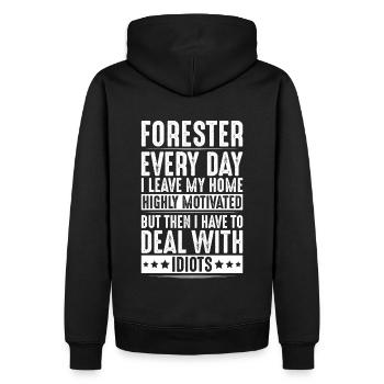 Forestier Forestier Forestier Forestier Ouvrier forestier Forêt - Sweat à capuche Premium bio Homme - noir - Dos - Nico (187cm)