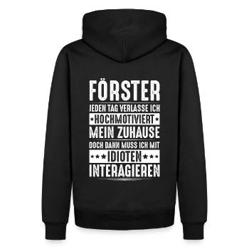 Förster Forstwirtschaft Forester Waldarbeiter Wald - Männer Premium Bio Hoodie - Schwarz - Hinten - Nico (187cm)