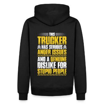 Chauffeur de camion Chauffeur de camion Chauffeur professionnel Camionneur - Sweat à capuche Premium bio Homme - noir - Dos - Nico (187cm)