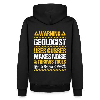 Geologie Geologe Geologist Geology Geologin - Men’s Premium Organic Hoodie - black - Back - Nico (187cm)