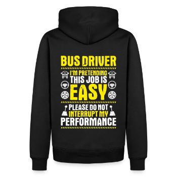 Chauffeur d’autobus Chauffeur d’autobus Autobus chauffeur d’autobus scolaire - Sweat à capuche Premium bio Homme - noir - Dos - Nico (187cm)
