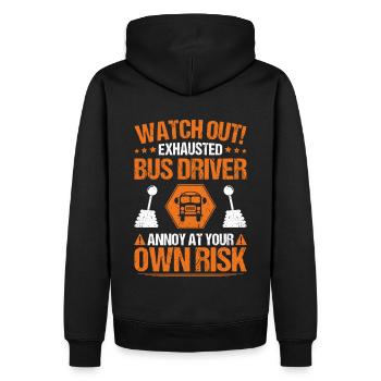 Busfahrer Bus Driver Busman Schulbusfahrer - Männer Premium Bio Hoodie - Schwarz - Hinten - Nico (187cm)
