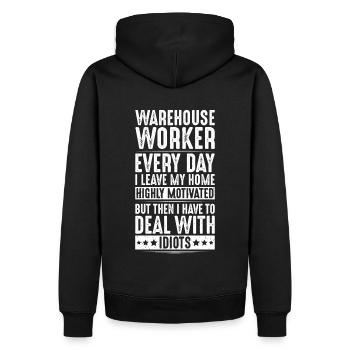Fachkraft für Lagerlogistik Warehouse Worker Lager - Männer Premium Bio Hoodie - Schwarz - Hinten - Nico (187cm)