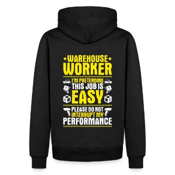 Fachkraft für Lagerlogistik Warehouse Worker Lager - Männer Premium Bio Hoodie - Schwarz - Hinten - Nico (187cm)