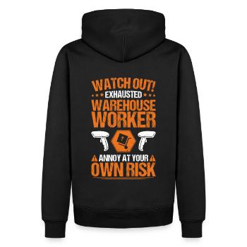 Fachkraft für Lagerlogistik Warehouse Worker Lager - Männer Premium Bio Hoodie - Schwarz - Hinten - Nico (187cm)