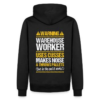Fachkraft für Lagerlogistik Warehouse Worker Lager - Männer Premium Bio Hoodie - Schwarz - Hinten - Nico (187cm)