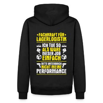 Fachkraft für Lagerlogistik Warehouse Worker Lager - Männer Premium Bio Hoodie - Schwarz - Hinten - Nico (187cm)