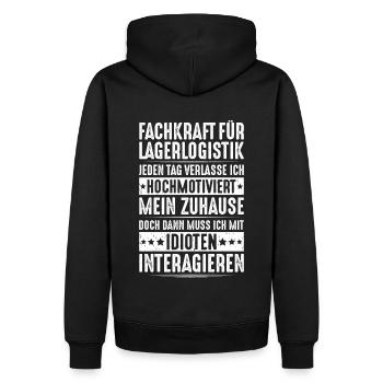 Fachkraft für Lagerlogistik Warehouse Worker Lager - Männer Premium Bio Hoodie - Schwarz - Hinten - Nico (187cm)