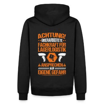 Fachkraft für Lagerlogistik Warehouse Worker Lager - Männer Premium Bio Hoodie - Schwarz - Hinten - Nico (187cm)