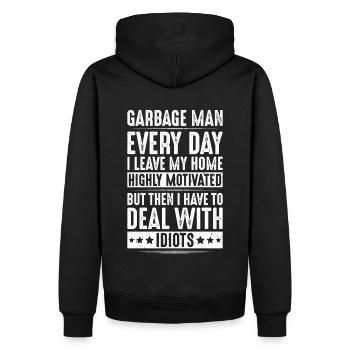 Spécialiste du recyclage et de la gestion des déchets - Sweat à capuche Premium bio Homme - noir - Dos - Nico (187cm)