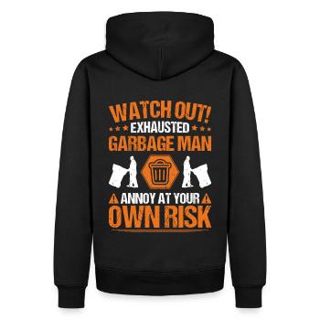 Spécialiste du recyclage et de la gestion des déchets - Sweat à capuche Premium bio Homme - noir - Dos - Nico (187cm)