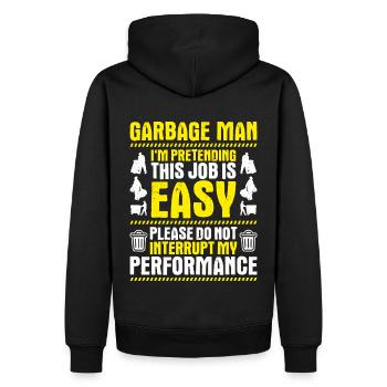 Spécialiste du recyclage et de la gestion des déchets - Sweat à capuche Premium bio Homme - noir - Dos - Nico (187cm)