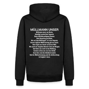 Fachkraft für Kreislauf- und Abfallwirtschaft - Männer Premium Bio Hoodie - Schwarz - Hinten - Nico (187cm)