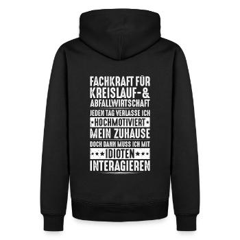 Fachkraft für Kreislauf- und Abfallwirtschaft - Männer Premium Bio Hoodie - Schwarz - Hinten - Nico (187cm)