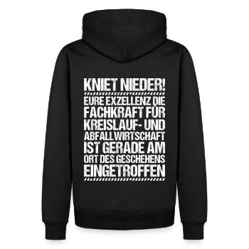Fachkraft für Kreislauf- und Abfallwirtschaft - Männer Premium Bio Hoodie - Schwarz - Hinten - Nico (187cm)