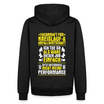 Fachkraft für Kreislauf- und Abfallwirtschaft - Männer Premium Bio Hoodie - Schwarz - Hinten - Nico (187cm)