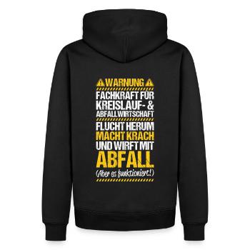 Fachkraft für Kreislauf- und Abfallwirtschaft - Männer Premium Bio Hoodie - Schwarz - Hinten - Nico (187cm)