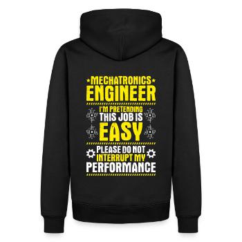 Mechatroniker Mechatronik Mechatronics Engineer - Männer Premium Bio Hoodie - Schwarz - Hinten - Nico (187cm)