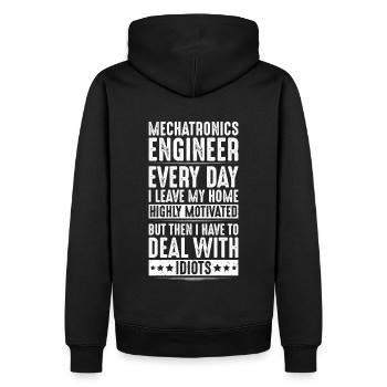 Mechatroniker Mechatronik Mechatronics Engineer - Männer Premium Bio Hoodie - Schwarz - Hinten - Nico (187cm)