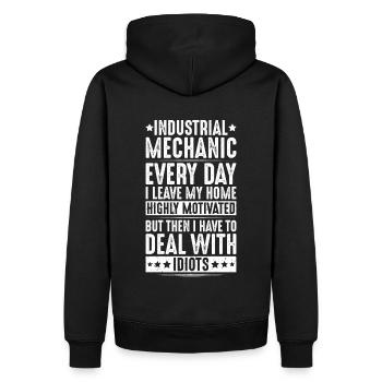 Industriemechaniker Industrial Mechanic - Männer Premium Bio Hoodie - Schwarz - Hinten - Nico (187cm)
