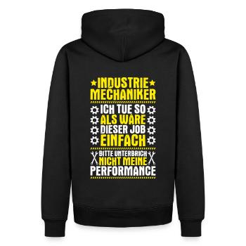 Industriemechaniker Industrial Mechanic - Männer Premium Bio Hoodie - Schwarz - Hinten - Nico (187cm)