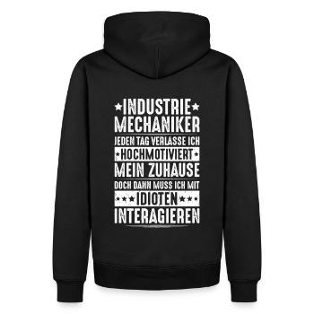 Industriemechaniker Industrial Mechanic - Männer Premium Bio Hoodie - Schwarz - Hinten - Nico (187cm)