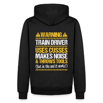 Triebfahrzeugführer Lokführer Train Driver - Männer Premium Bio Hoodie - Schwarz - Hinten - Nico (187cm)