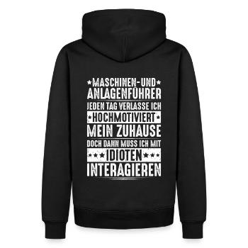 Maschinen- und Anlagenführer Maschinenführer - Männer Premium Bio Hoodie - Schwarz - Hinten - Nico (187cm)