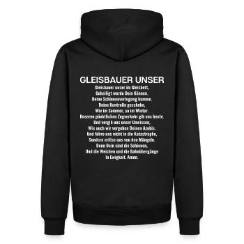 Gleisbauer Schienenarbeiter Gleisbau Track Laborer - Männer Premium Bio Hoodie - Schwarz - Hinten - Nico (187cm)