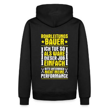 Rohrleitungsbauer Rohrleitungsbau Pipelayer - Männer Premium Bio Hoodie - Schwarz - Hinten - Nico (187cm)