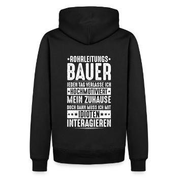 Rohrleitungsbauer Rohrleitungsbau Pipelayer - Männer Premium Bio Hoodie - Schwarz - Hinten - Nico (187cm)