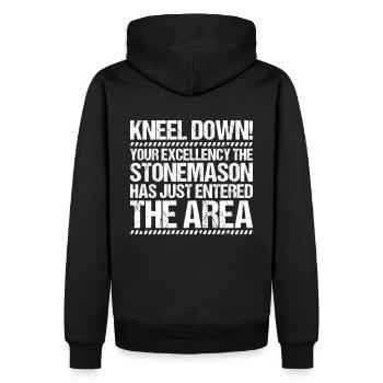 Steinmetz Steinbildhauer Stonemason Stone Mason - Men’s Premium Organic Hoodie - black - Back - Nico (187cm)