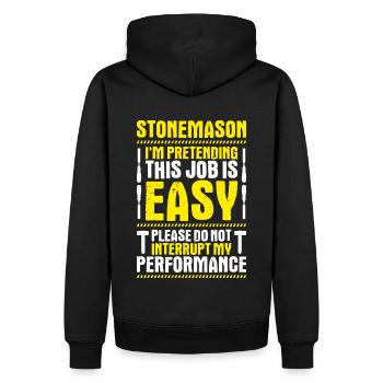 Steinmetz Steinbildhauer Stonemason Stone Mason - Men’s Premium Organic Hoodie - black - Back - Nico (187cm)