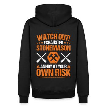 Steinmetz Steinbildhauer Stonemason Stone Mason - Men’s Premium Organic Hoodie - black - Back - Nico (187cm)