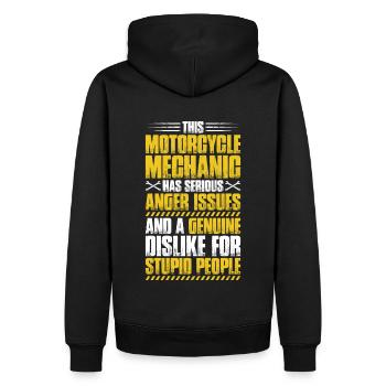 Zweiradmechatroniker Motorrad Motorcycle Mechanic - Männer Premium Bio Hoodie - Schwarz - Hinten - Nico (187cm)