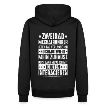 Zweiradmechatroniker Motorrad Motorcycle Mechanic - Männer Premium Bio Hoodie - Schwarz - Hinten - Nico (187cm)