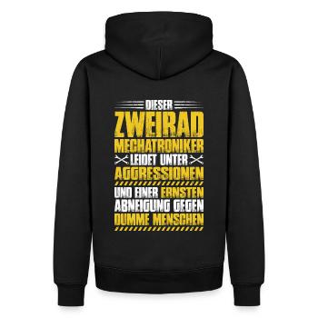 Zweiradmechatroniker Motorrad Motorcycle Mechanic - Männer Premium Bio Hoodie - Schwarz - Hinten - Nico (187cm)